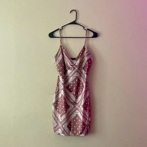 Cute Brown Bandana Mini Dress